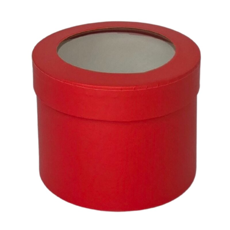 Dovanų dėžutė su langu apvali 1 vnt.