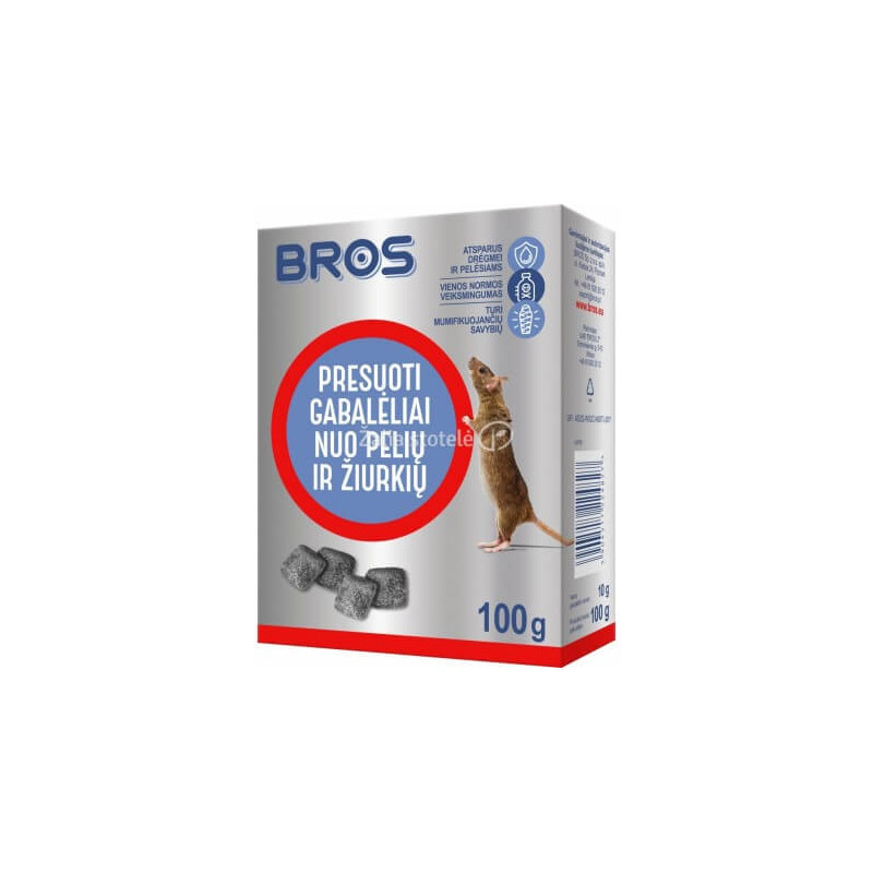 Presuoti gabalėliai nuo pelių ir žiurkių 100g