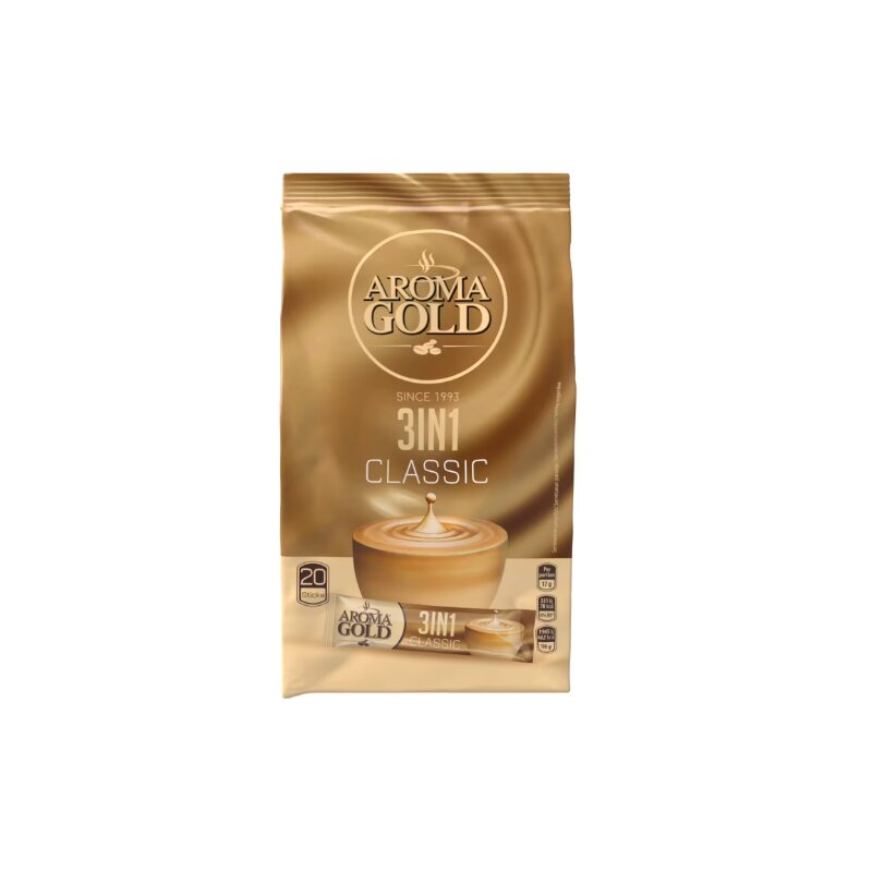 Tirpus kavos gėrimas AROMA GOLD 3in1 20 vnt x 17g