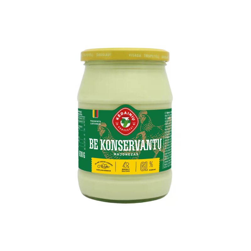 Majonezas  Lietuviškas  be konservantų 630g, Kėdainių konservai