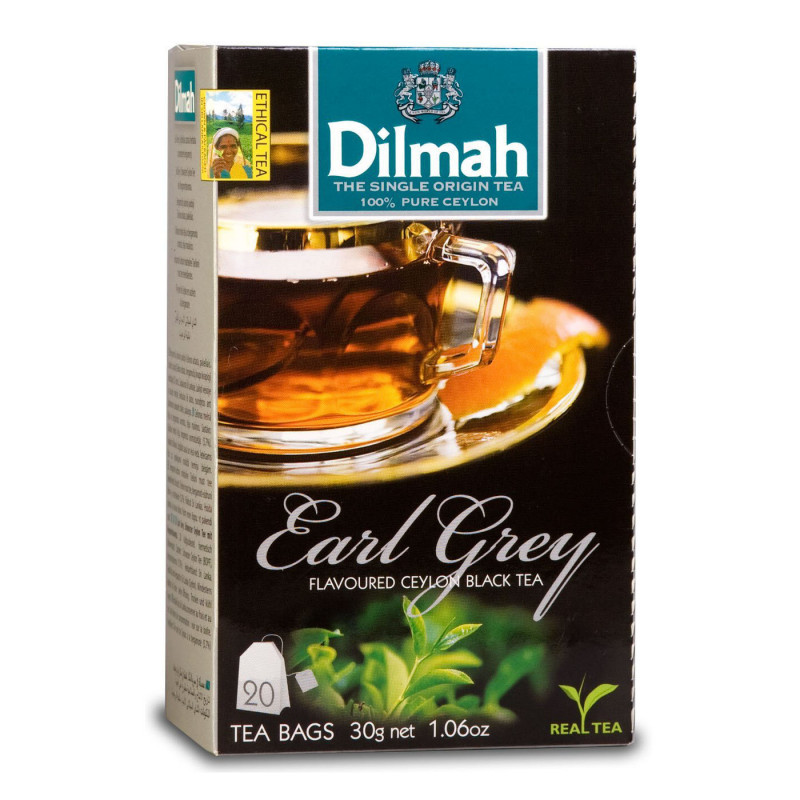 Bergamočių skonio juodoji arbata DILMAH, 30g