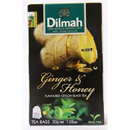 Medaus ir imbierų skonio juodoji Ceilono arbata DILMAH, 30g