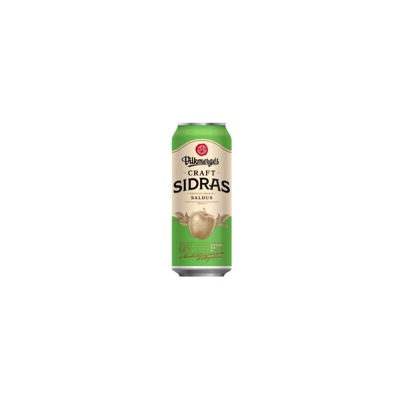 Sidras Vilkmergės  obuolių skonio (4.8%), 500 ml