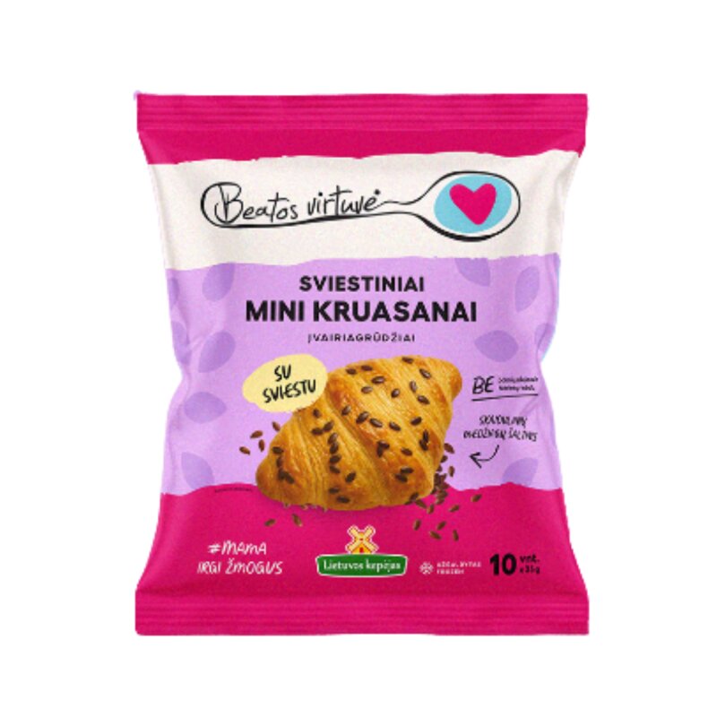 Įvairiagrūdžiai sviestiniai mini kruasanai  Beatos virtuvė  350g šaldyti