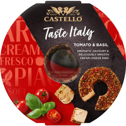 Kreminis sūris  Castello 125g  su pomidorais ir bazilikais