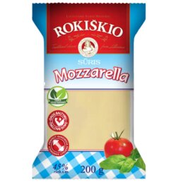 Sūris Mozzarella 45% 200g Rokiškio