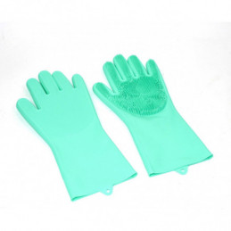 Silikoninės pirštinės su plovimo šereliais 1pora 502