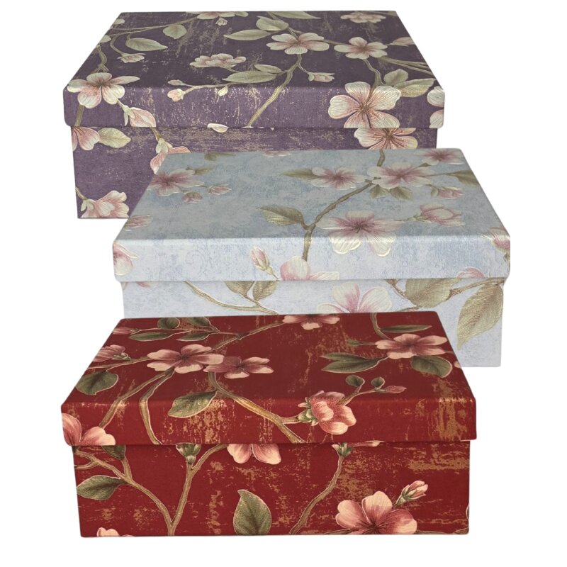 Dovanų dėžutė gėlėta 1vnt A-421