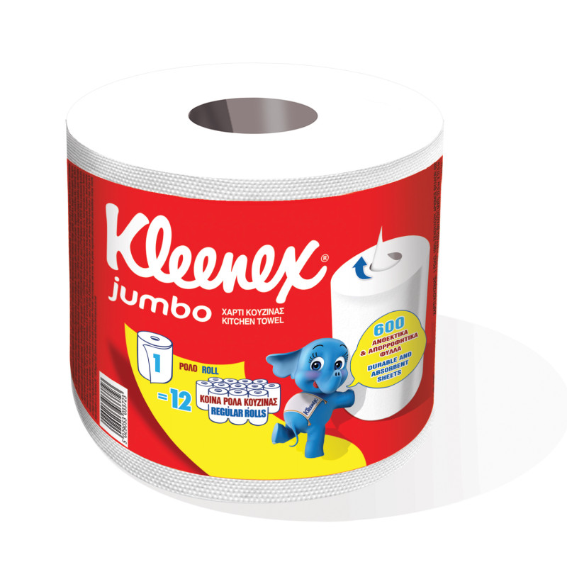 Popierinis rankšluostis  Kleenex  Jumbo, 500 lapelių 1vnt