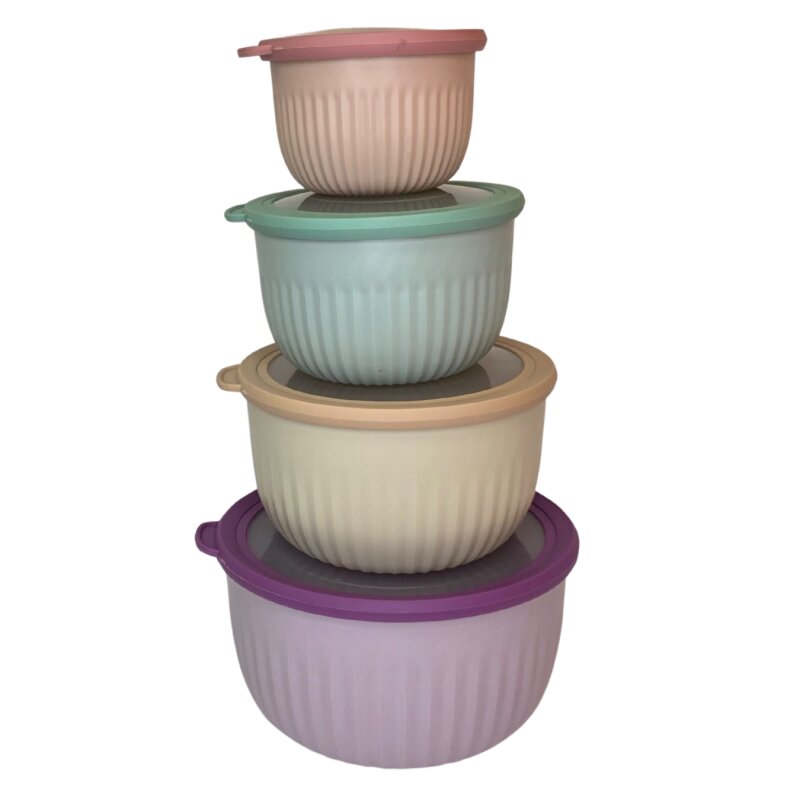 Plastikiniai indeliai su dangteliais 4vnt.  034313