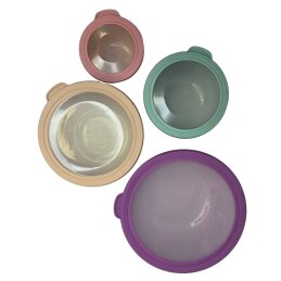 Plastikiniai indeliai su dangteliais 4vnt.  034313