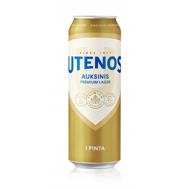 Alus Utenos Auksinis (5%), 568 ml
