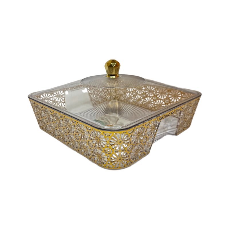 Plastikinė serviravimo lėkštė su dangčiu 066755