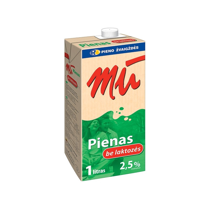 Pienas MŪ, 2.5% rieb., 1l, be laktozės