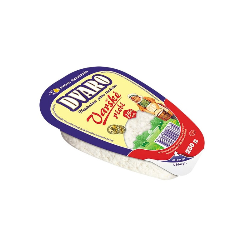 Varškė DVARO riebi 250g, 15% riebumo