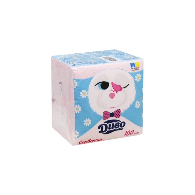 Stalo servetėlės Divo rožinės 33*33 100vnt