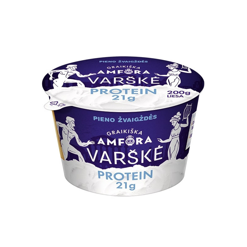Varškė "Graikiška Amfora protein"  200g, 0.9% rieb.,  liesa
