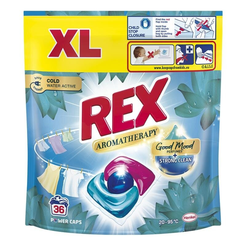 Skalbimo kapsulės REX POWER Aromatherapy White 36x12g