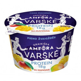 Varškė "Graikiška Amfora protein"  200g, 0.8% rieb. su mangais