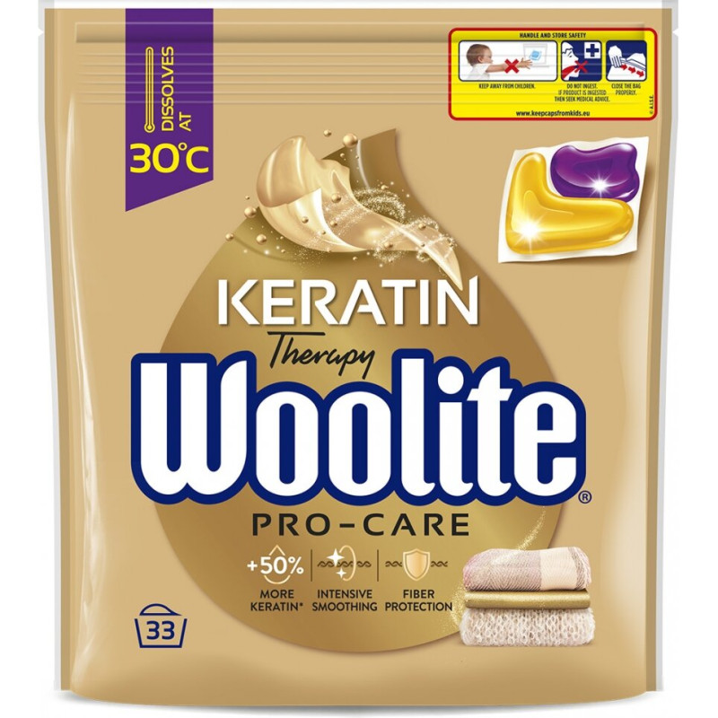 Skalbimo kapsulės Woolite  Keratin Gel Caps Pro-Care 33x20g