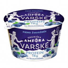 Varškė "Graikiška Amfora protein"  200g, 0.8% rieb. su šilauogėmis