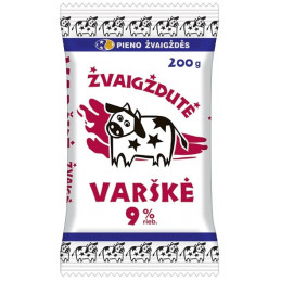 Pusriebė varškė "Žvaigždutė"  200g, 9% riebumo