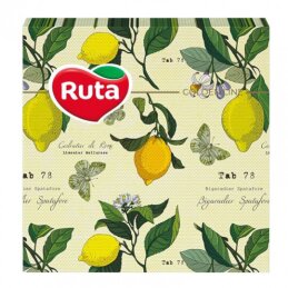 Servetėlės RŪTA citrinos 33*33cm 20vnt 3 sluoksnių