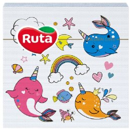 Servetėlės RŪTA Pasaka 33*33cm 20vnt 3 sluoksnių