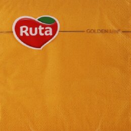 Servetėlės RŪTA oranžinės 33*33cm 20vnt 3 sluoksnių