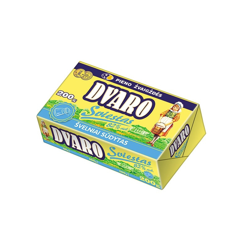 Švelniai sūdytas sviestas DVARO 82% rieb., 200g