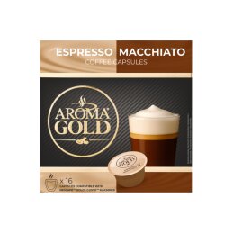 Kavos kapsulės  Aroma Gold Espresso Macchiato, 16vnt /104g