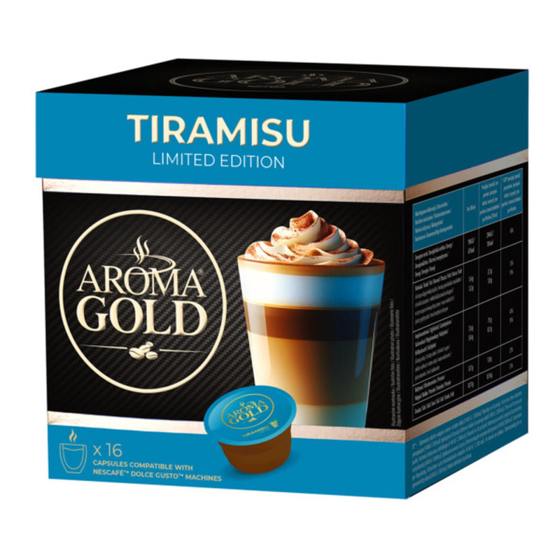 Tiramisu skonio Tirpaus gėrimo kapsulės su tirpiąja kava 256g