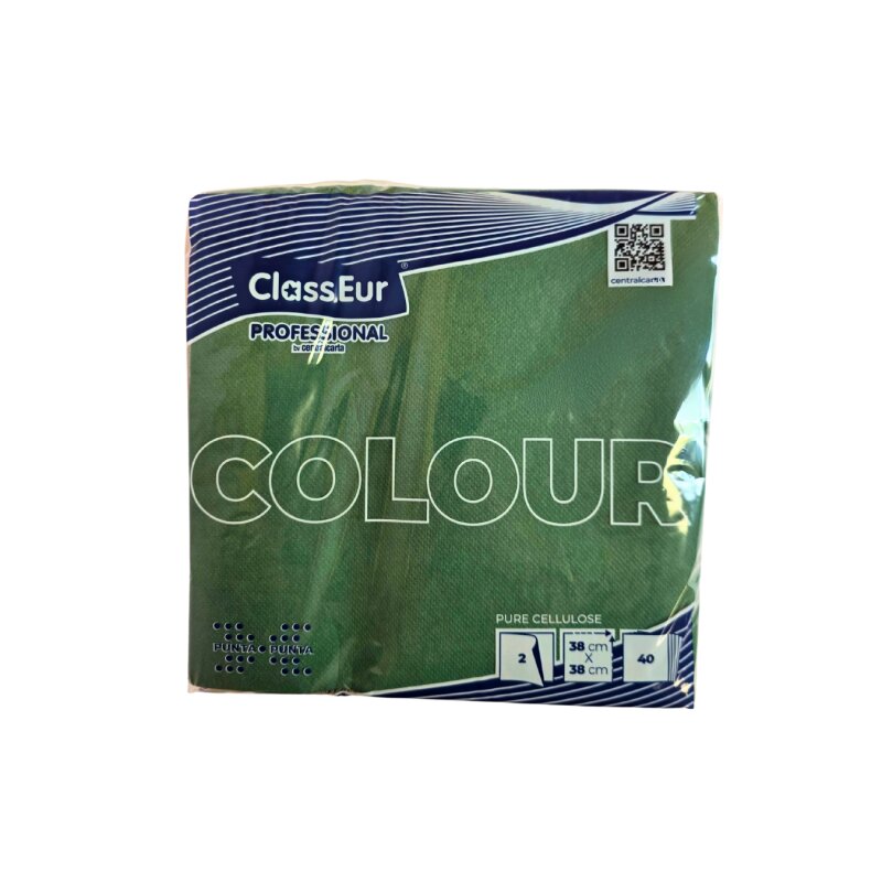 Stalo servetėlės  ClassEuro  professional 38x38cm 40vnt žalios