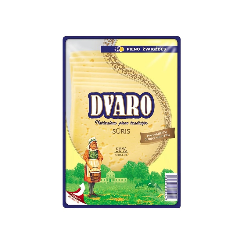 Fermentinis sūris DVARO 150g, 50% rieb.s.m., raikytas