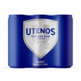 Alus Utenos šviesusis (5.0%), 6 x 500 ml