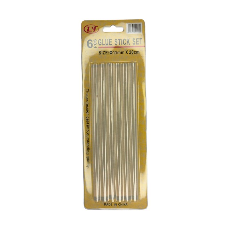 Klijų lazdelės pistoletui 6vnt. 1,1*20cm skaidrus 011401