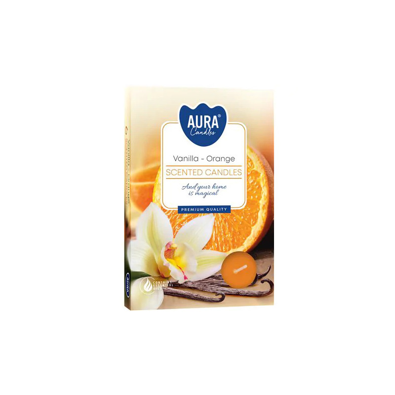 Kvepiančios žvakutės  Vanilla-Orange 6vnt