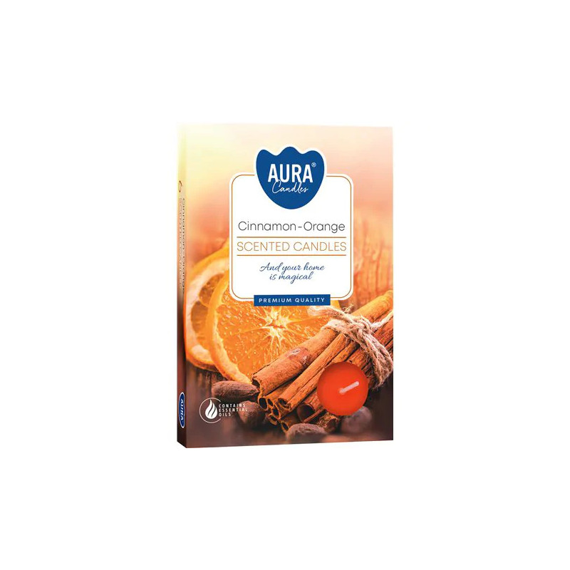 Plauk.žvakutės 6vnt Cinnamon-Orange