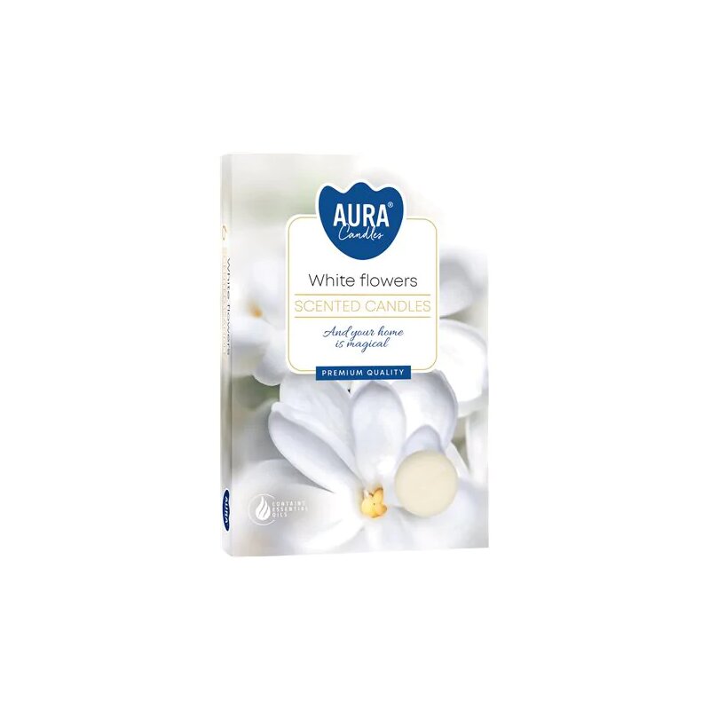 Kvepiančios žvakutės  White Flowers 6vnt