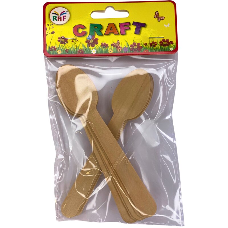 Vienkartiniai mediniai šaukšteliai 10vnt mb-1027