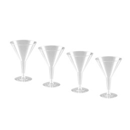 Taurės 4vnt plastikinės daugkartinio naudojimo  Algon  215ml  7091018