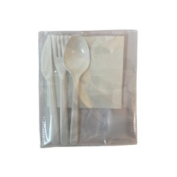 Daugkartinis plastmasinių įrankių rinkinys 1 asm.(šakutė 1vnt,peilis 1vnt,šaukštas 1vnt,servetėlės 1