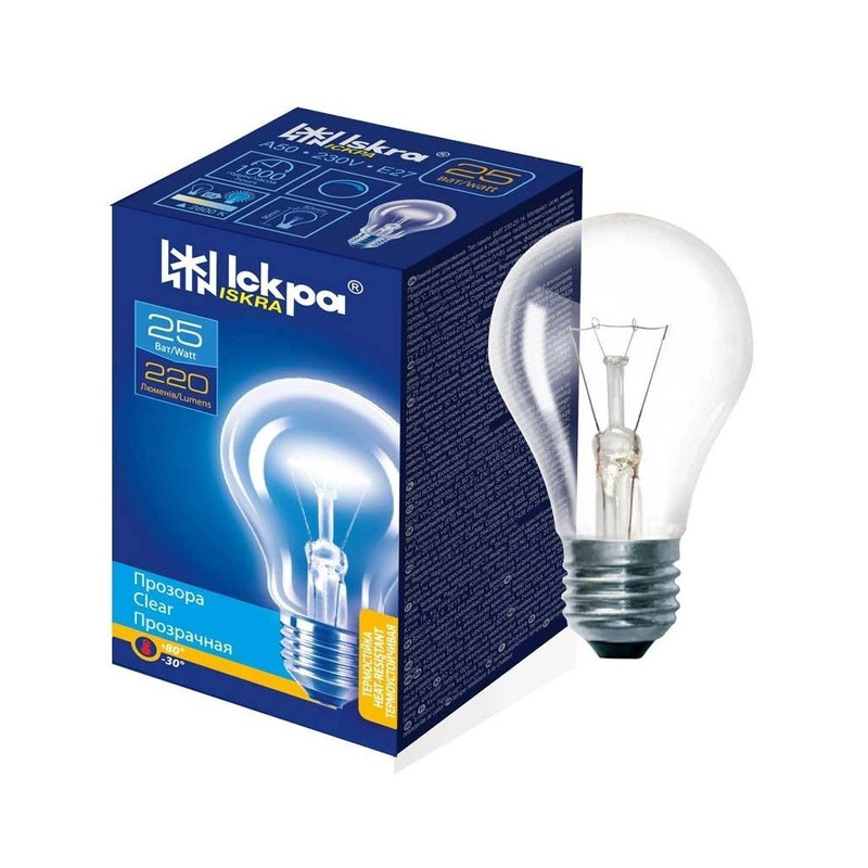 Lemputės A55 25W E27 CL Iskra