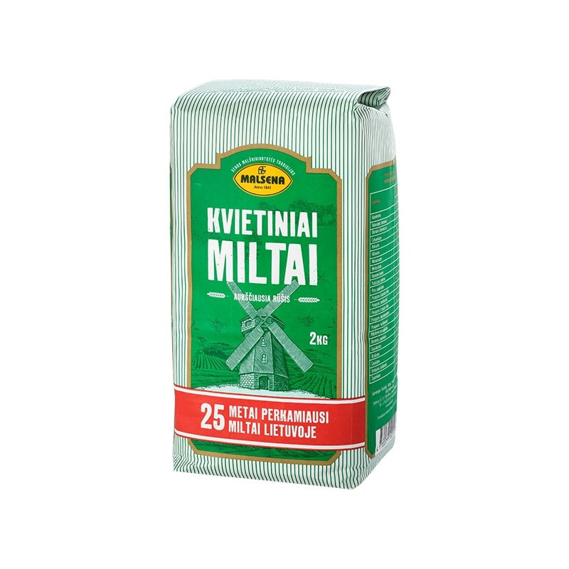 Kvietiniai miltai MALSENA 550D, 2kg,  aukščiausia rūšis
