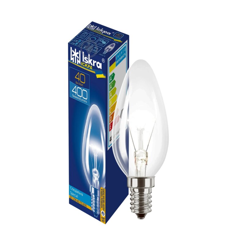 Elektros lemputė skaidri ISKRA  40W E14 B35 CL