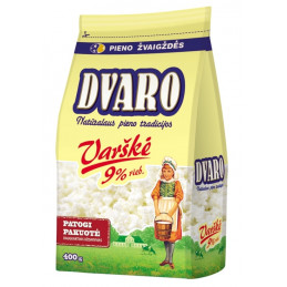 Pusriebė DVARO varškė 400g, 9% riebumo