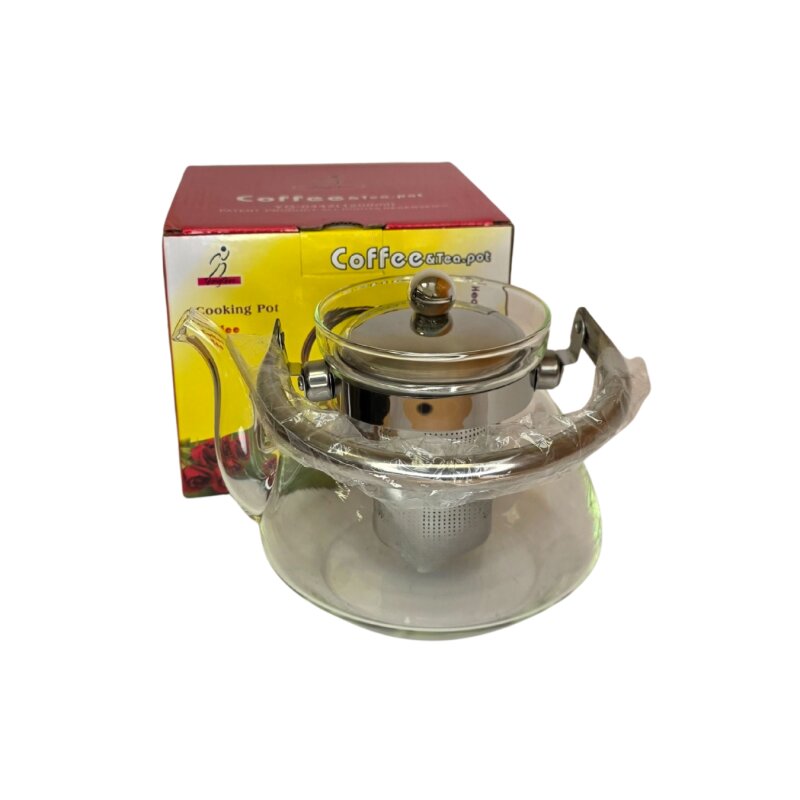 Stiklinis arbatinukas su nerūdijančio plieno sieteliu 1200ml YG-0222