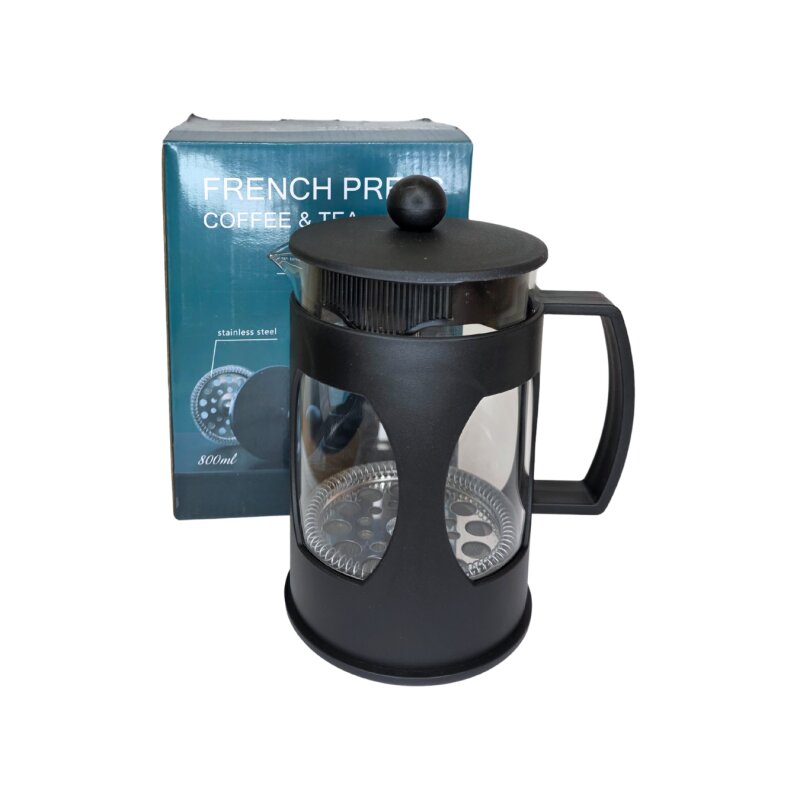 Stiklinis arbatinukas su nerūdijančio plieno nuspaudžiamu sieteliu 800ml 4311