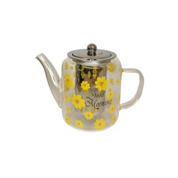 Stiklinis arbatinukas su nerūdijančio plieno sieteliu 800ml 4307