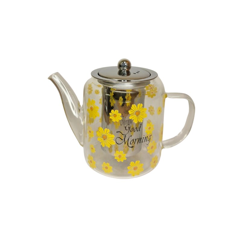 Stiklinis arbatinukas su nerūdijančio plieno sieteliu 800ml 4307